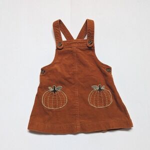 Max Studio Dress Jumper Baby Girls Sz 18m Burnt Orange Pumpkin Fall Corduroy